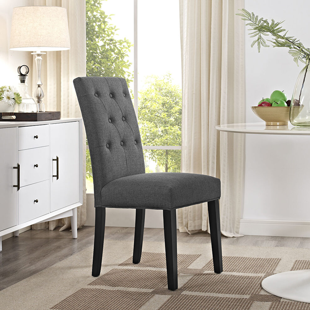 Dining fabric side chair in gray by Modway
