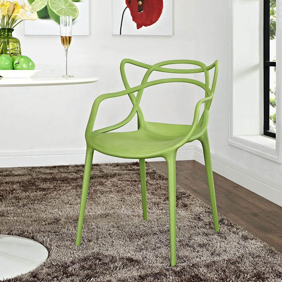 Dining armchair in green by Modway
