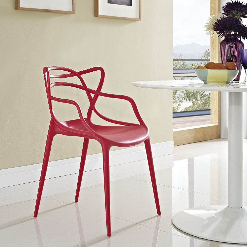 Dining armchair in red by Modway