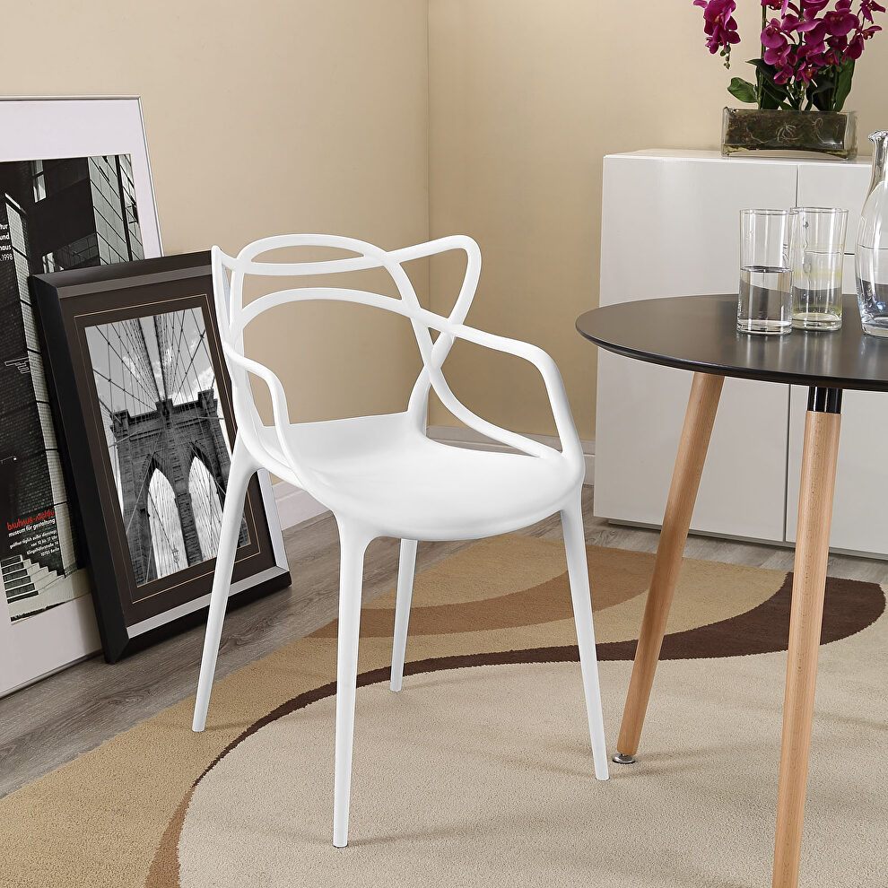 Dining armchair in white by Modway