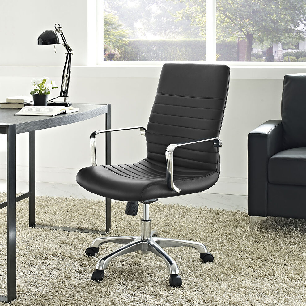 Mid back office chair in black by Modway