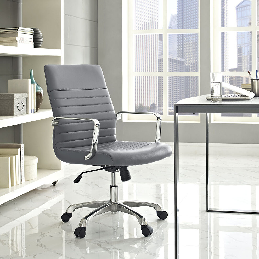 Mid back office chair in gray by Modway