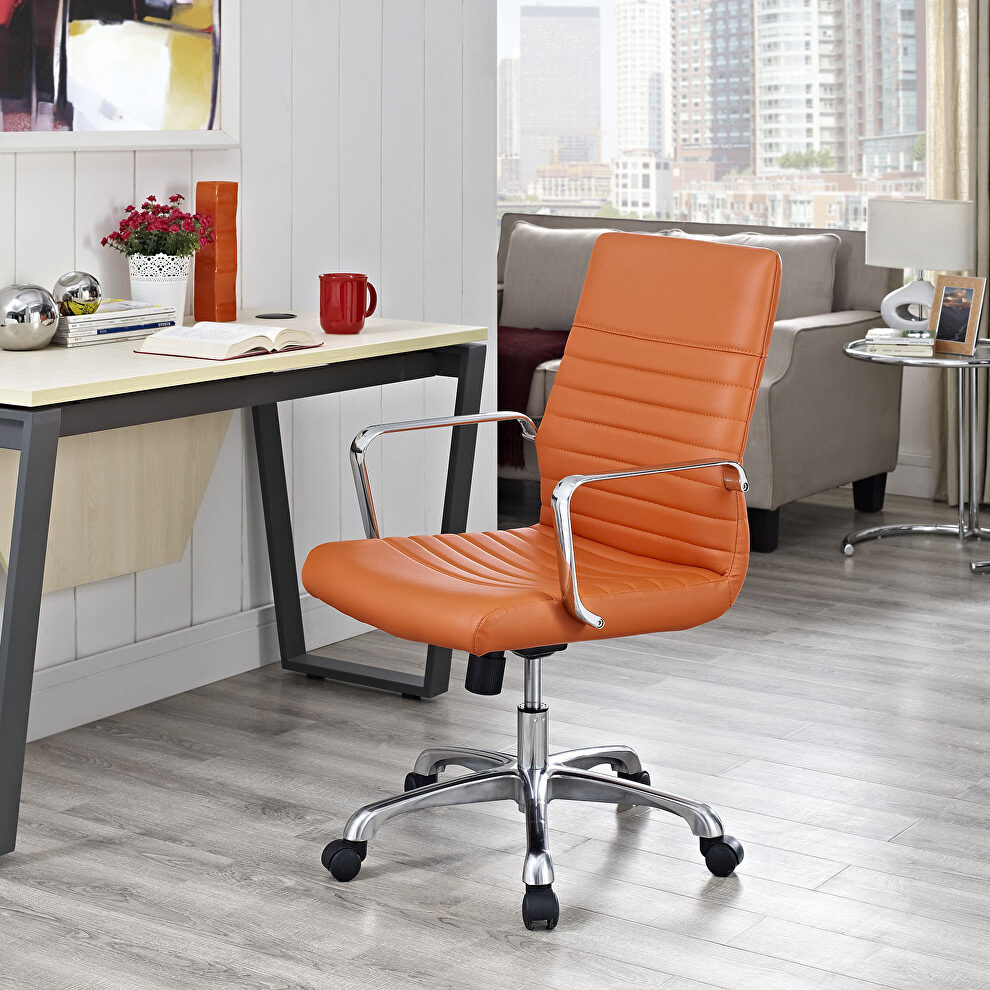 Mid back office chair in orange by Modway