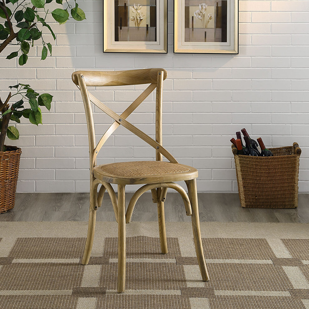 Dining side chair in natural by Modway