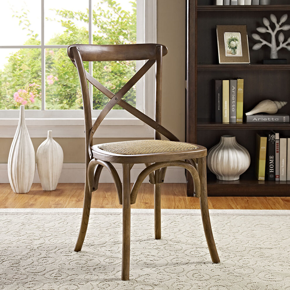 Dining side chair in walnut by Modway