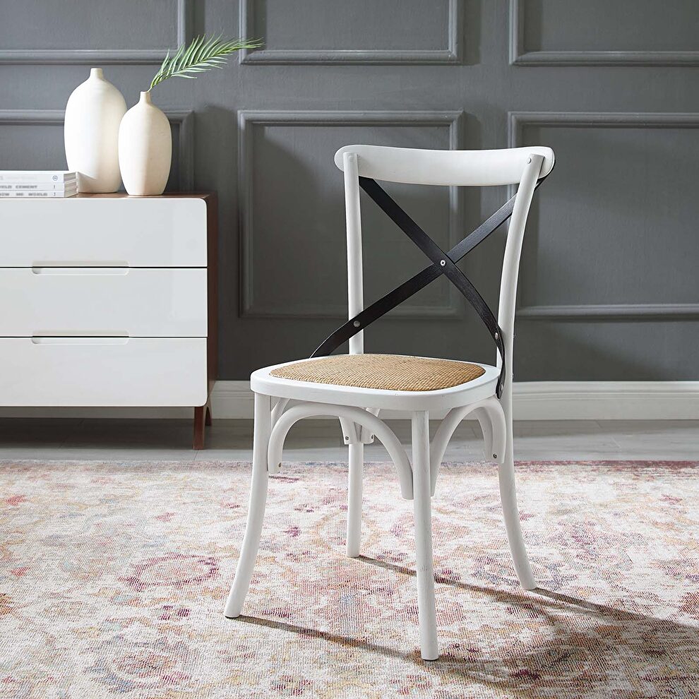 Dining side chair in white black by Modway
