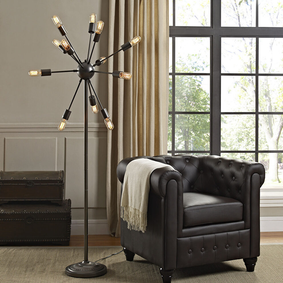 Spiked bulb style contemporary floor lamp by Modway