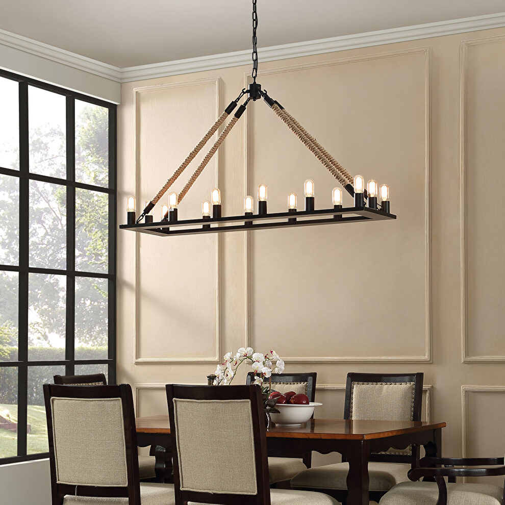 14 bulbs contemporary industrial style chandelier by Modway