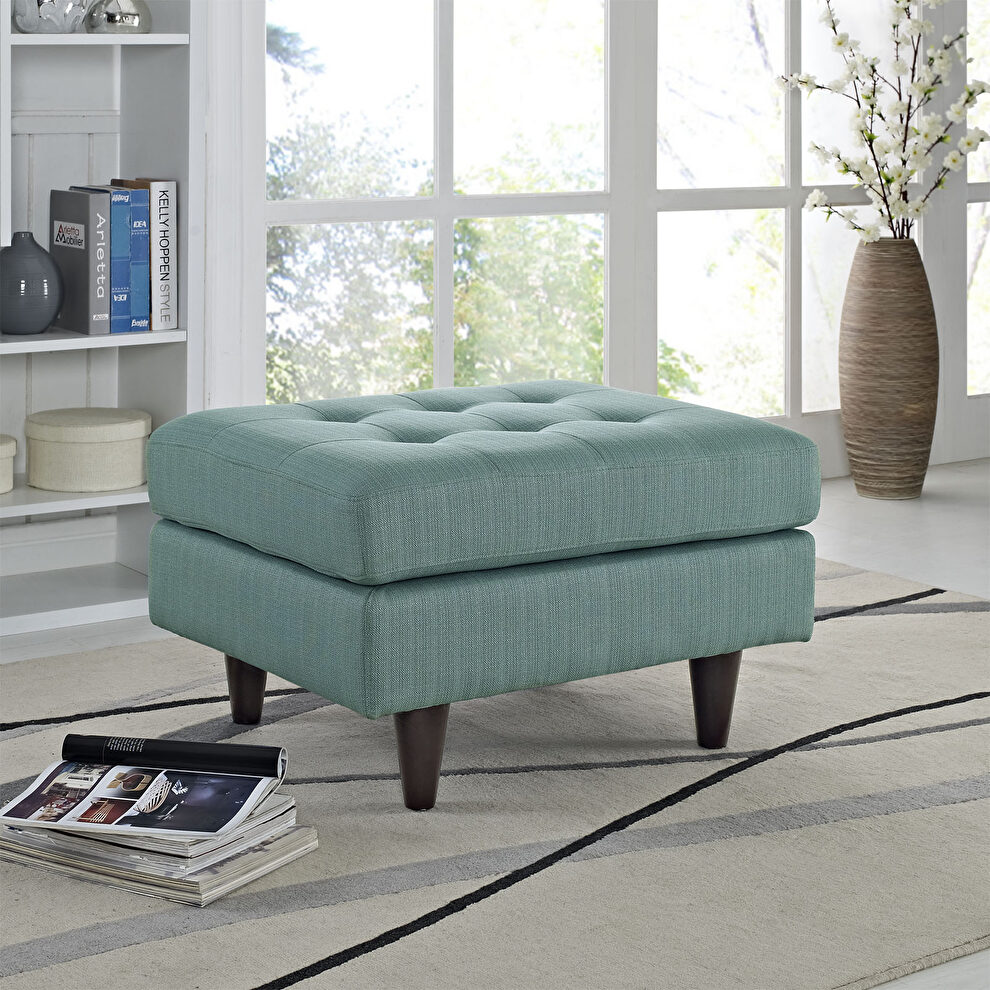 Upholstered fabric ottoman in laguna by Modway