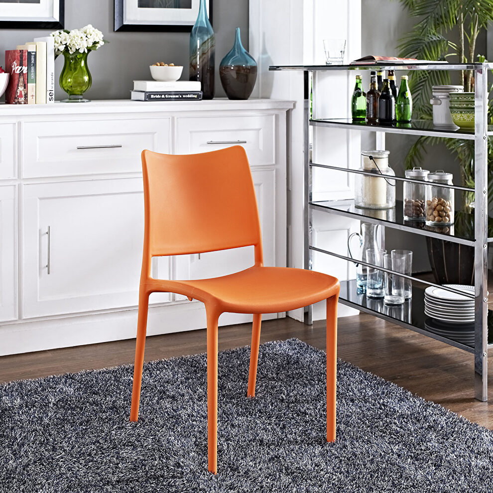 Dining side chair in orange by Modway