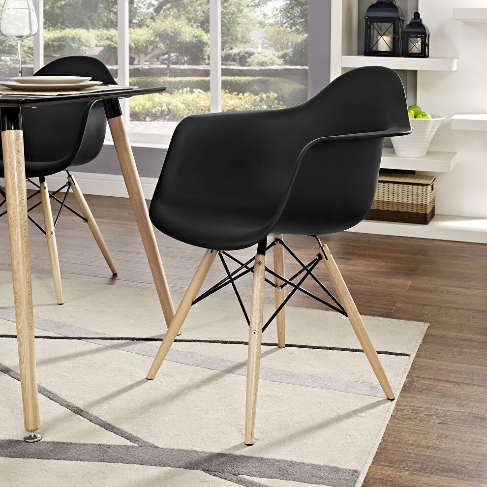Dining armchair in black by Modway
