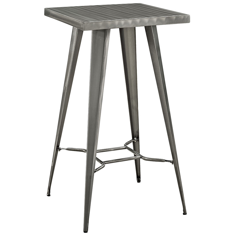 Metal bar table in gunmetal by Modway