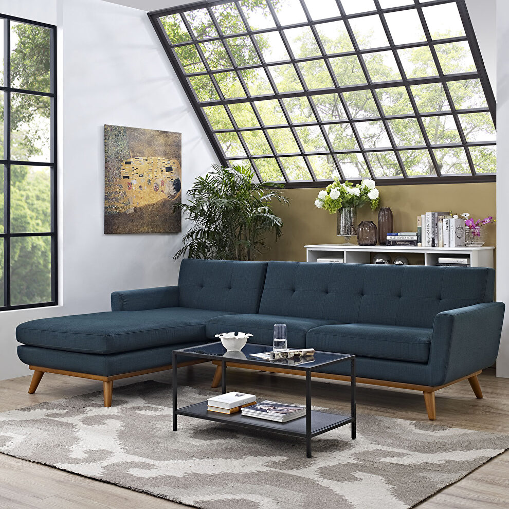 Left-facing sectional sofa in azure by Modway