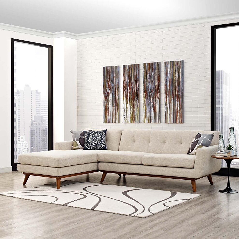 Left-facing sectional sofa in beige by Modway