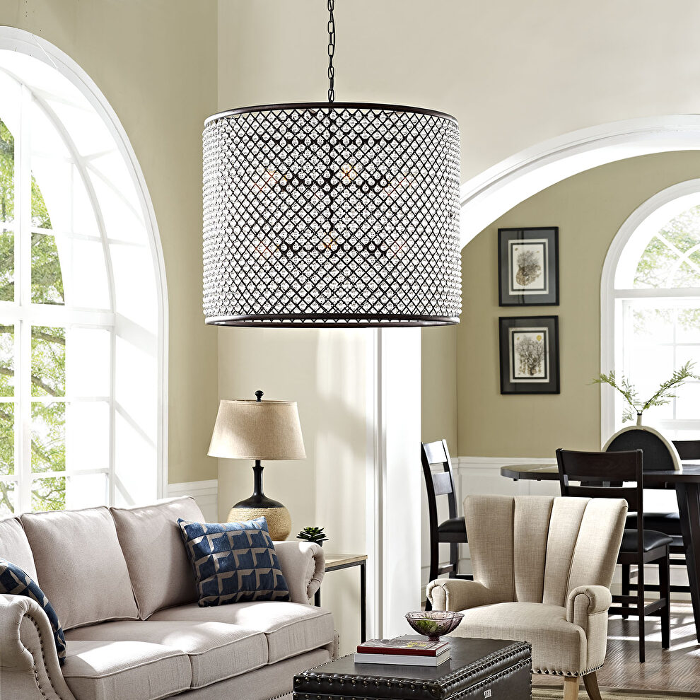 Contemporary round glam style chandelier by Modway