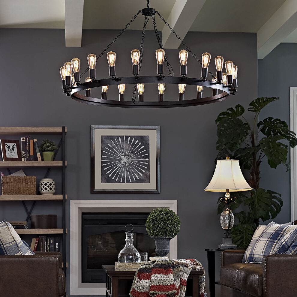 Round stylish chandelier w/ 18 bulbs by Modway