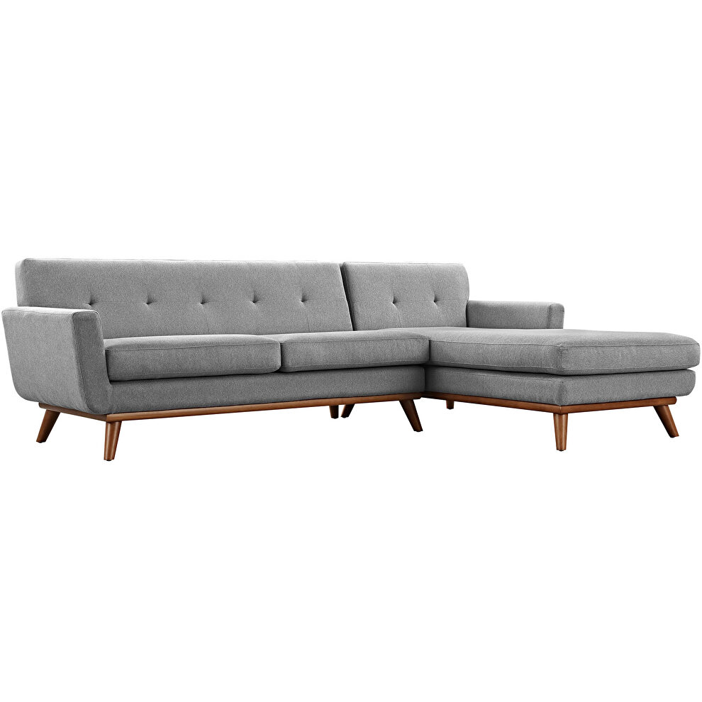 Right-facing sectional sofa in expectation gray by Modway