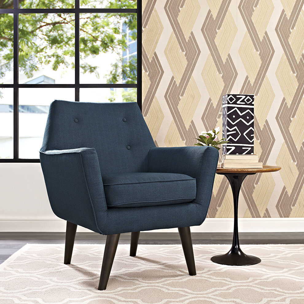 Upholstered fabric armchair in azure by Modway
