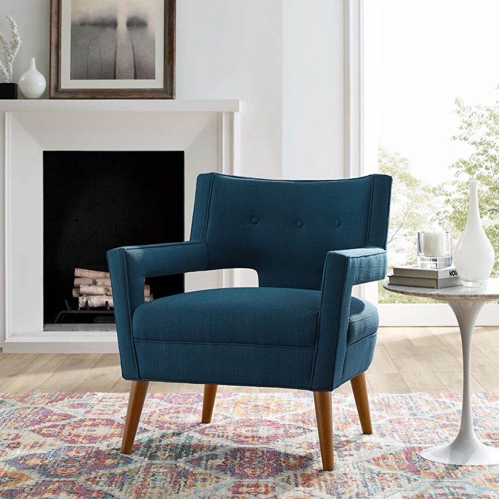 Upholstered fabric flared arms armchair by Modway