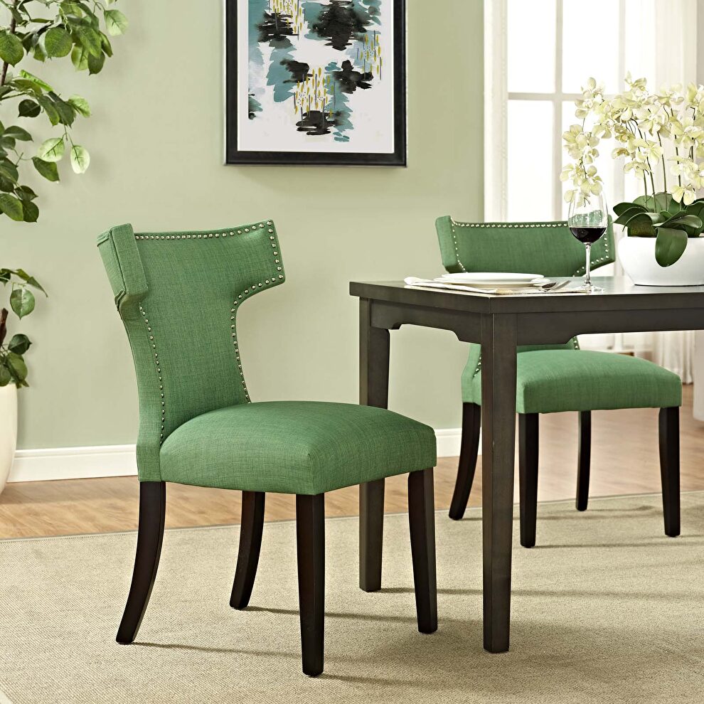 Fabric dining chair in kelly green by Modway