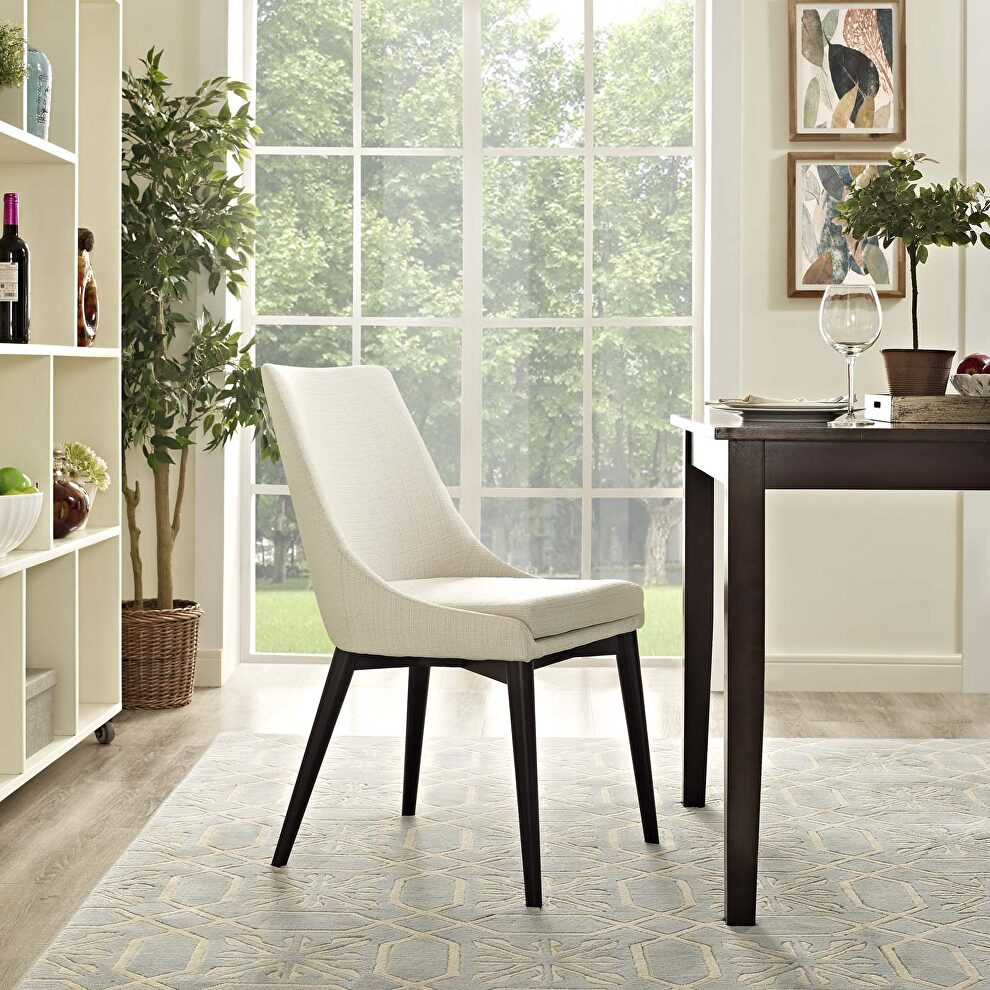 Fabric dining chair in beige by Modway