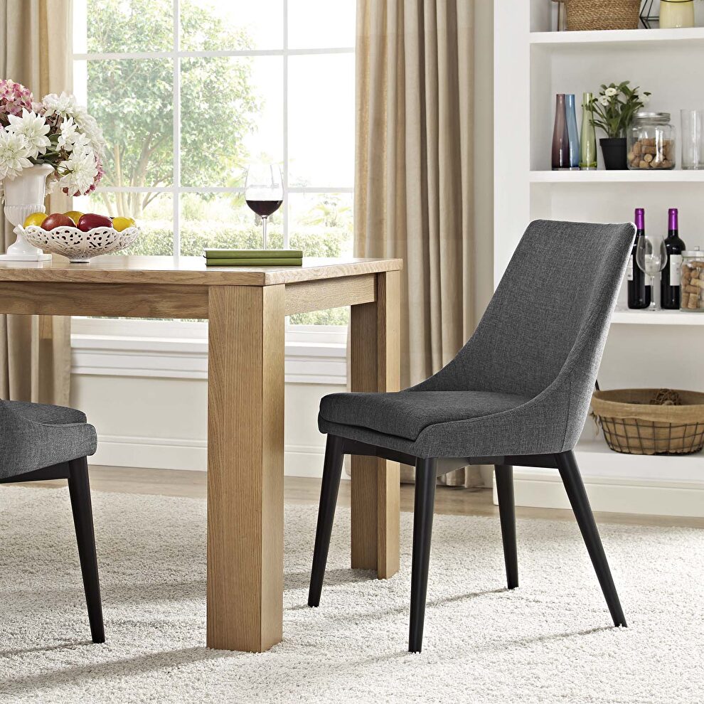 Fabric dining chair in gray by Modway