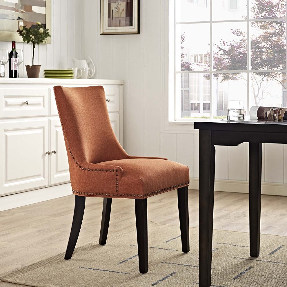Fabric dining chair in orange by Modway