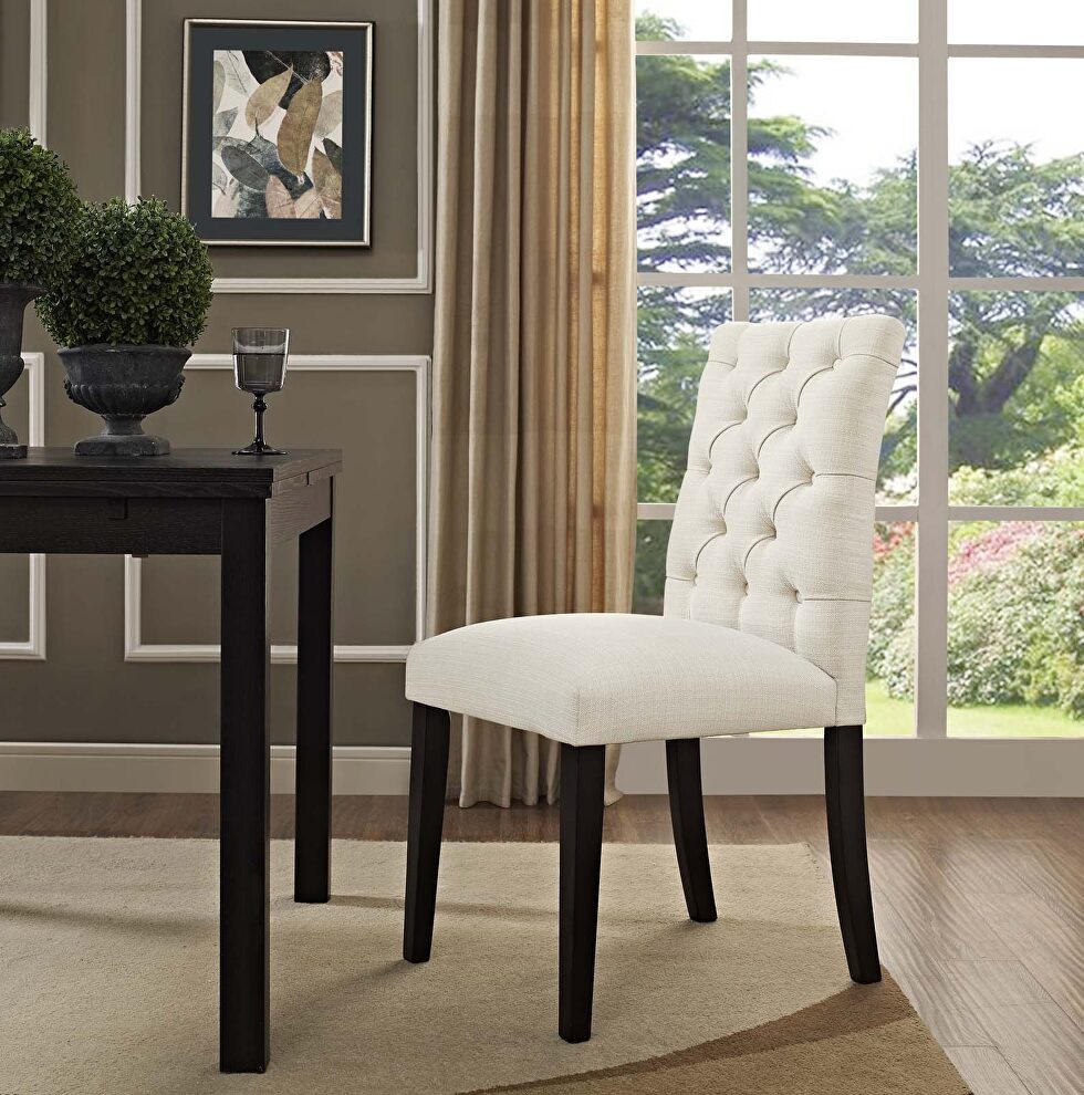 Fabric dining chair in beige by Modway
