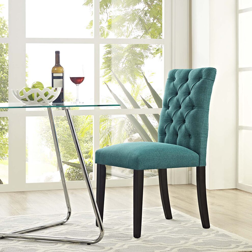 Fabric dining chair in teal by Modway