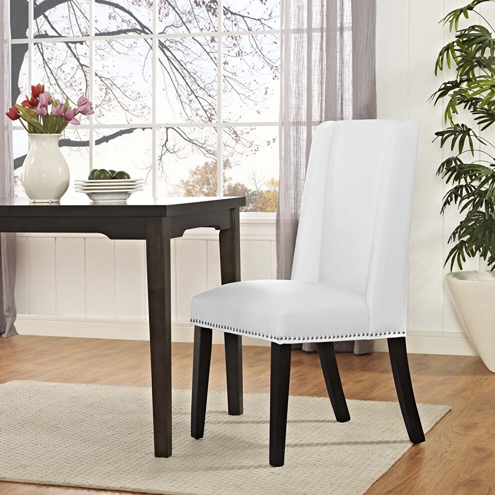 Vinyl dining chair in white by Modway