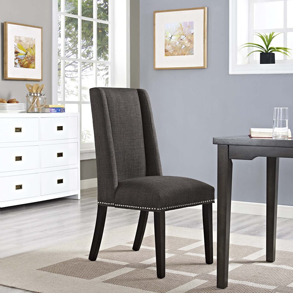 Fabric dining chair in brown by Modway