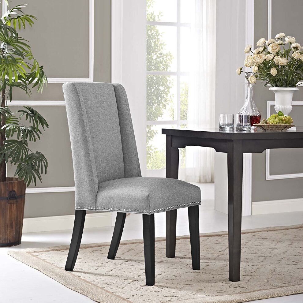 Fabric dining chair in light gray by Modway