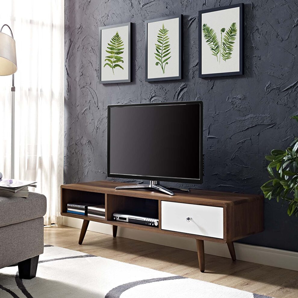 Tv stand in walnut white by Modway