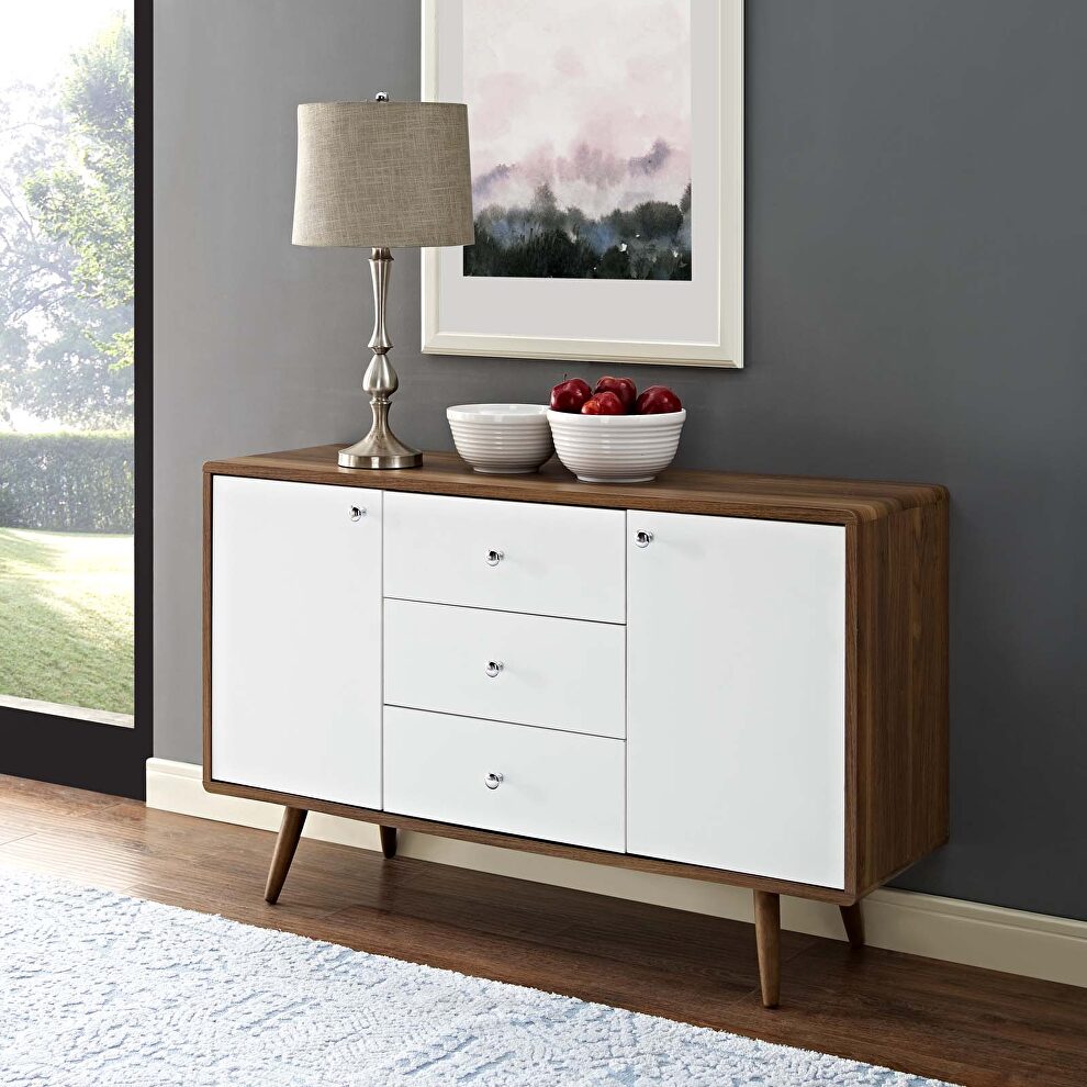Sideboard in walnut white finish by Modway