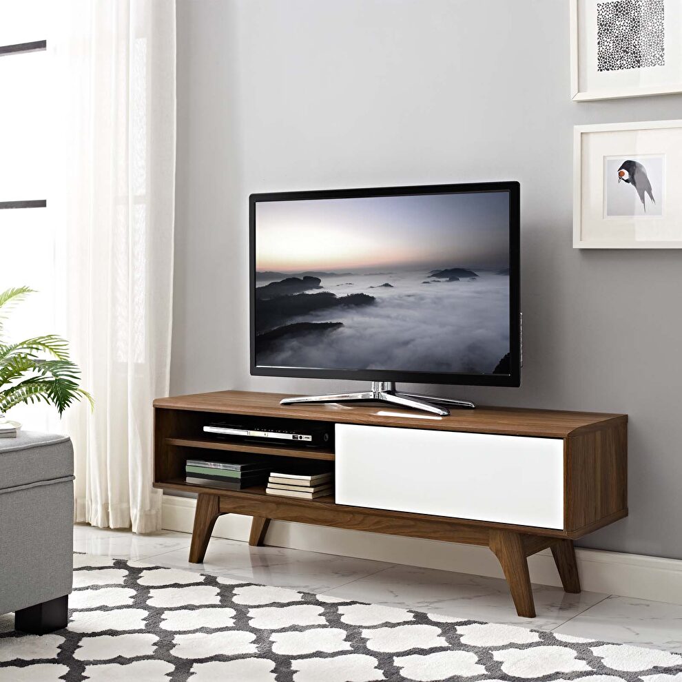 Tv stand in walnut white by Modway