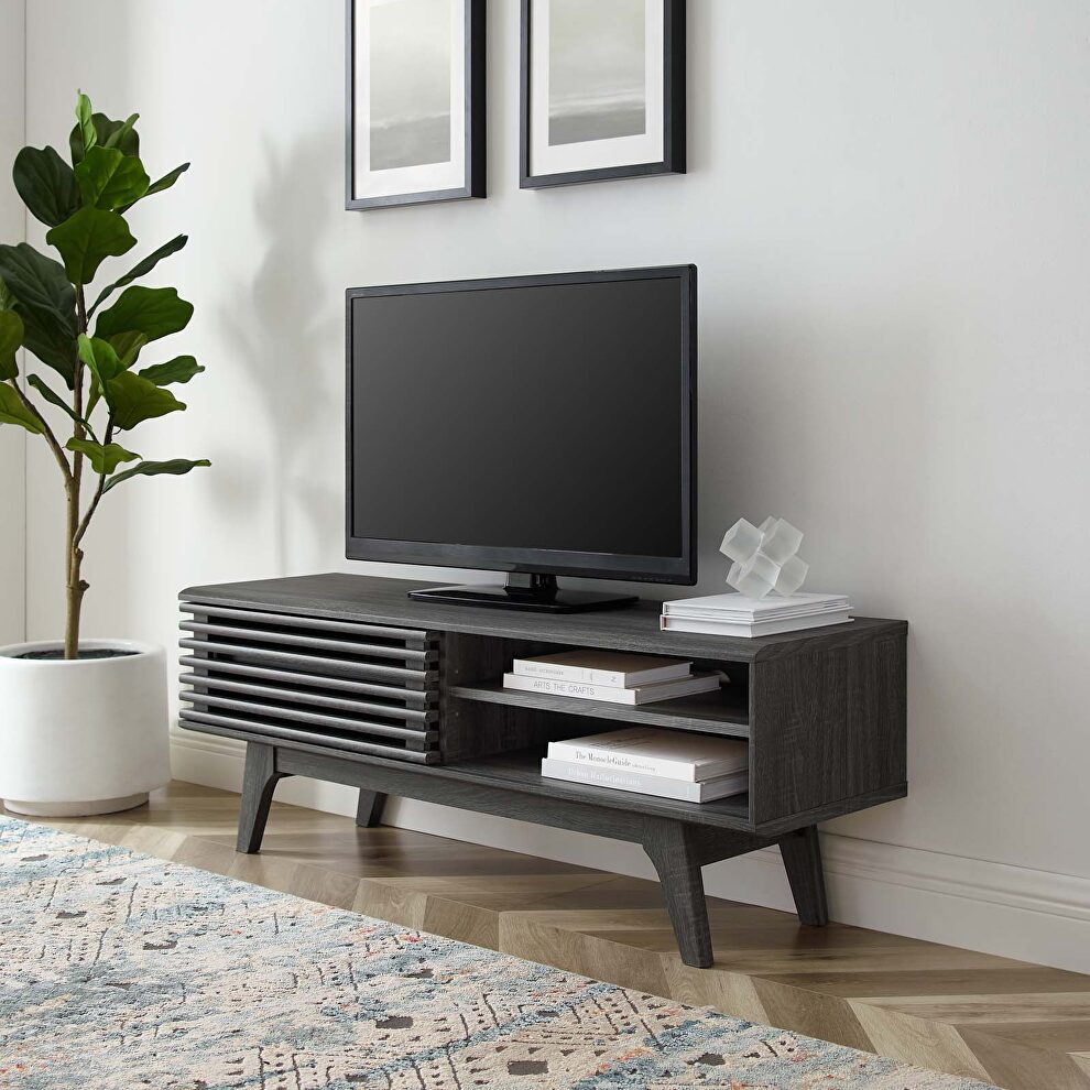 Tv stand in charcoal finish by Modway
