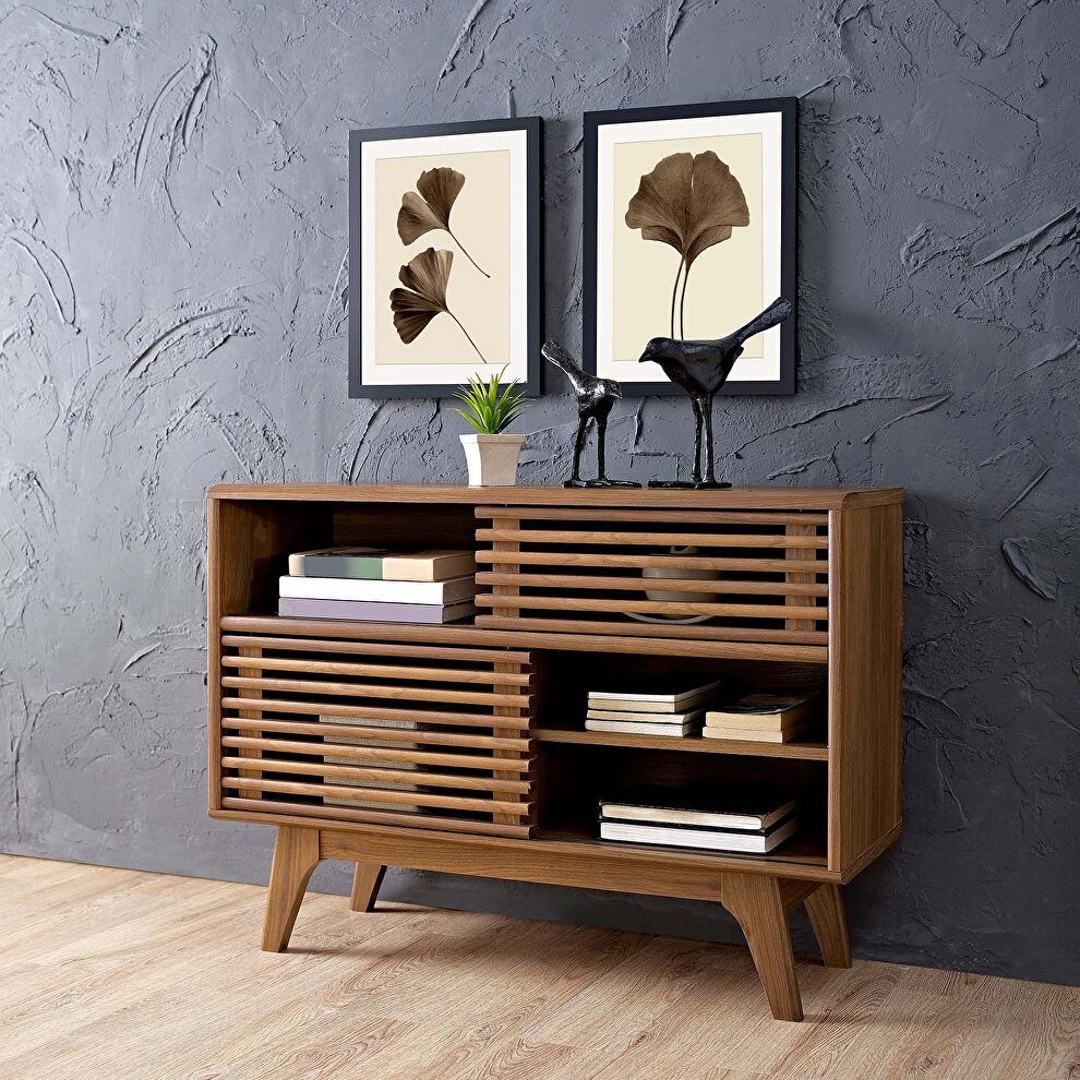 Display stand in walnut by Modway