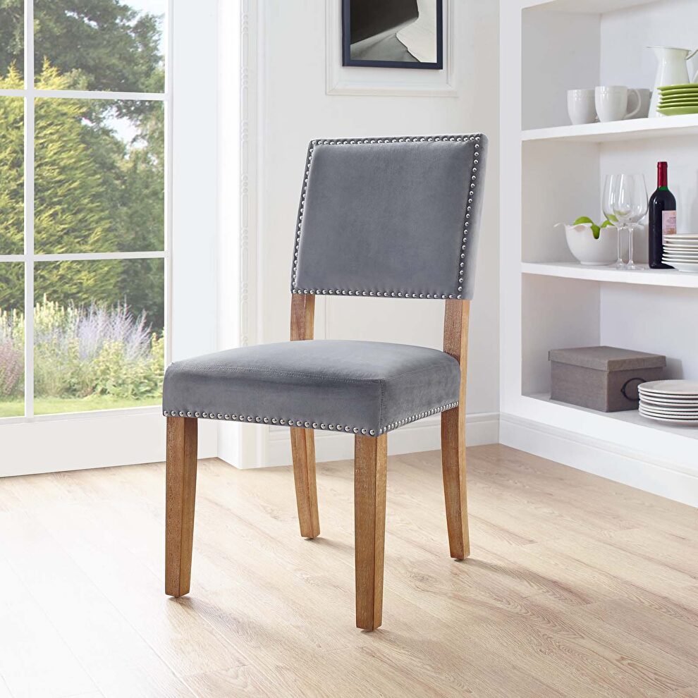 Wood dining chair in gray by Modway