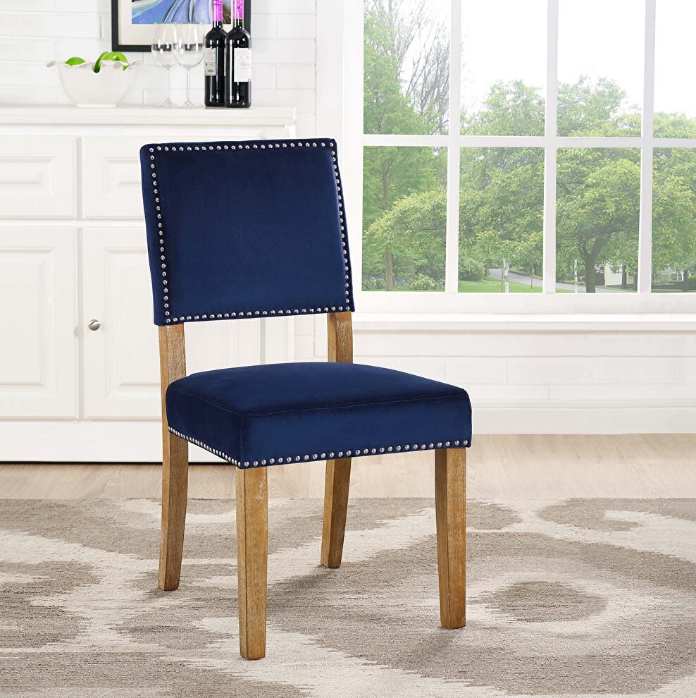 Wood dining chair in navy by Modway