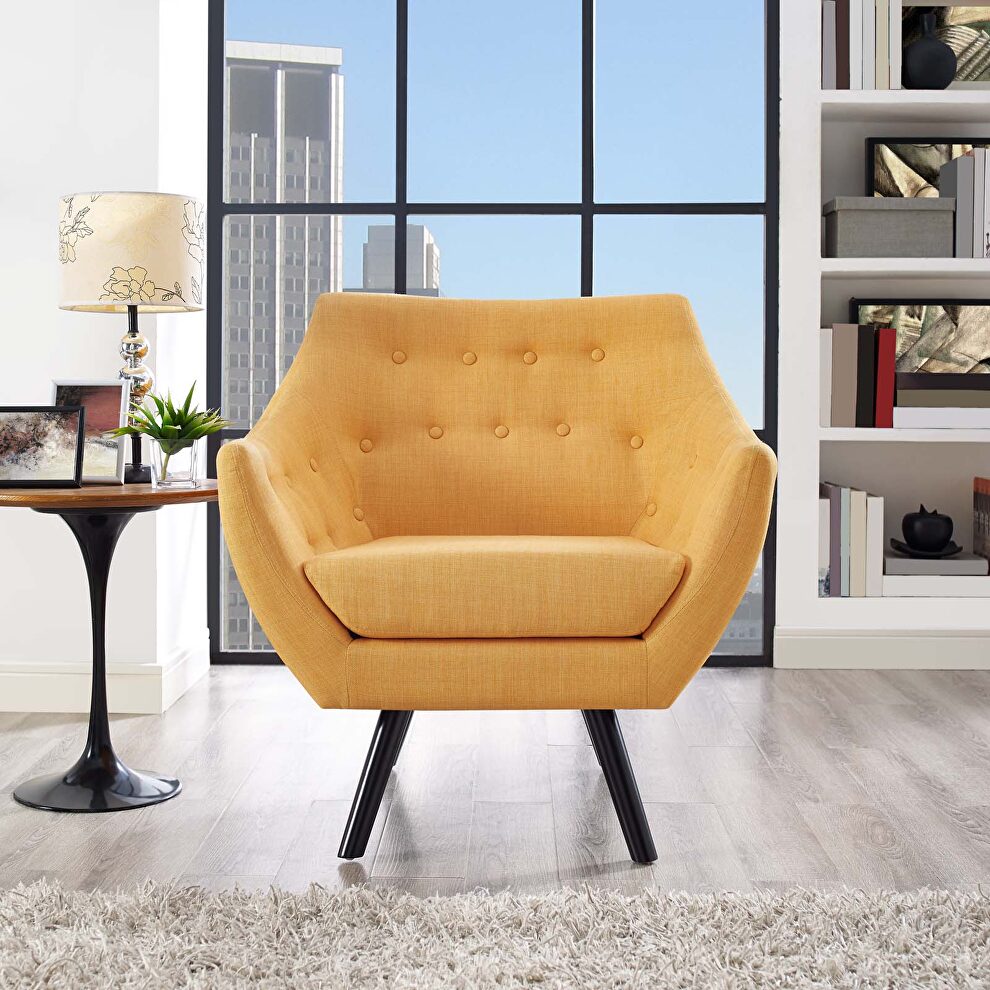 Mustard fabric upholstery armchair by Modway