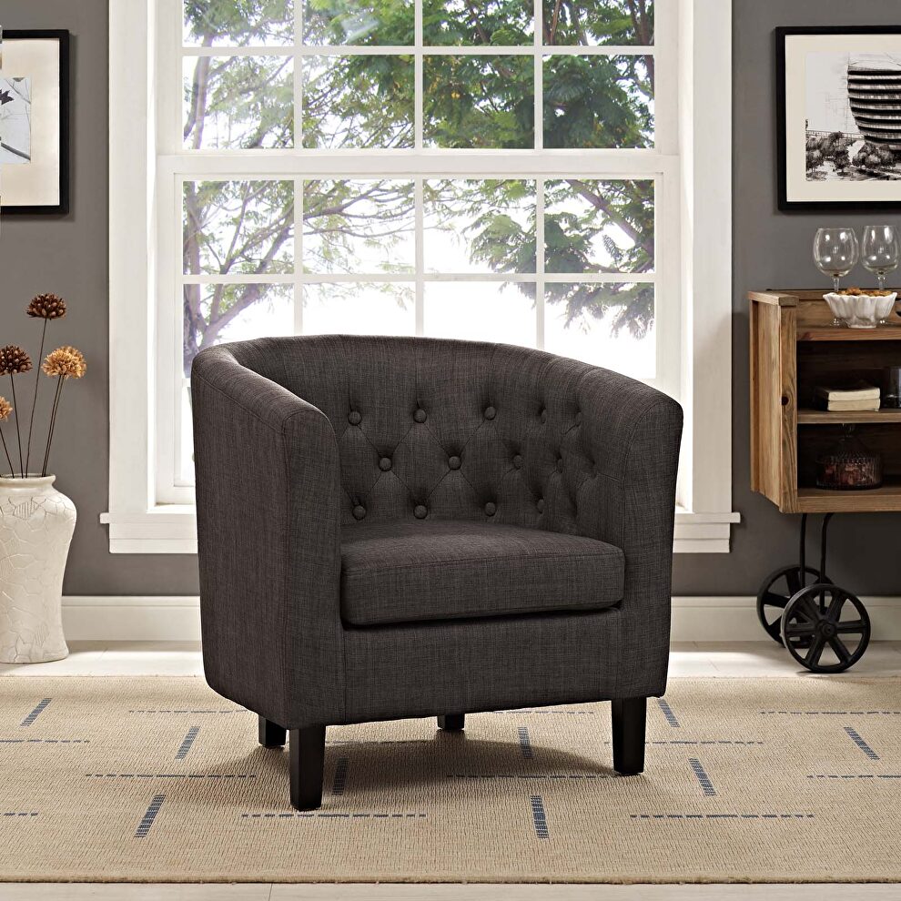 Upholstered fabric armchair in brown by Modway