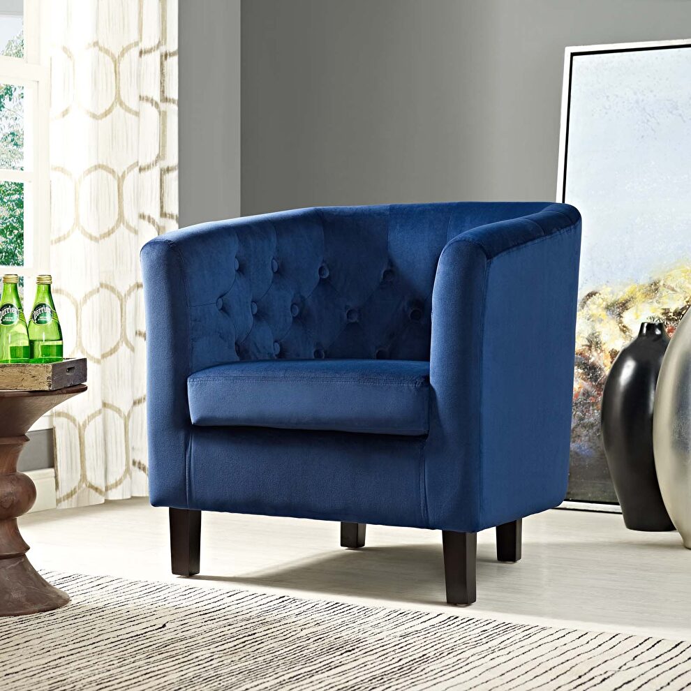 Performance velvet armchair in navy by Modway