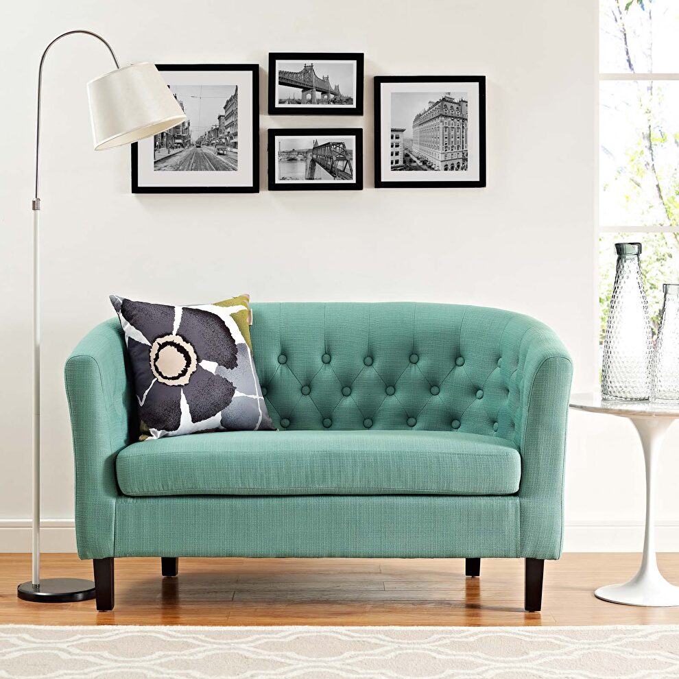 Upholstered fabric loveseat in laguna by Modway
