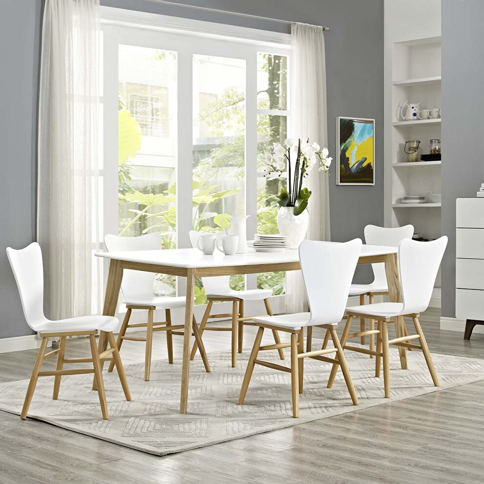 Dining table in white by Modway
