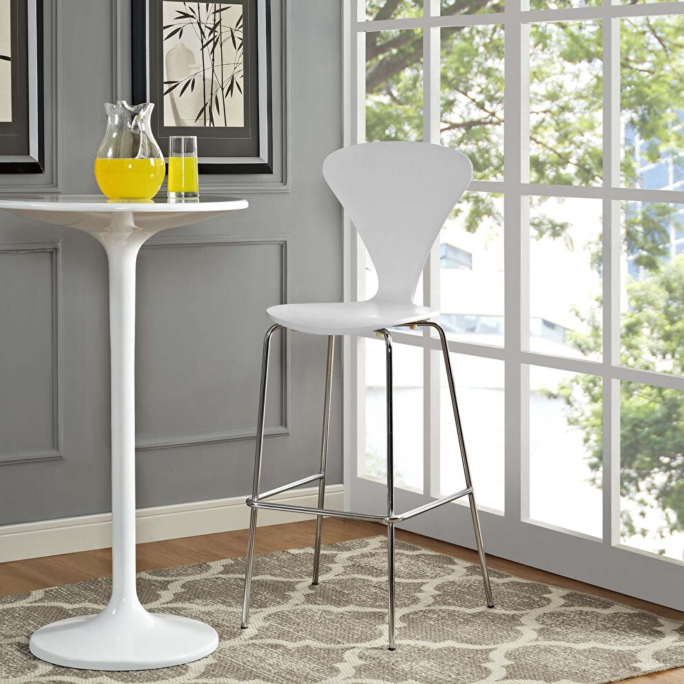 Dining bar stool in white by Modway