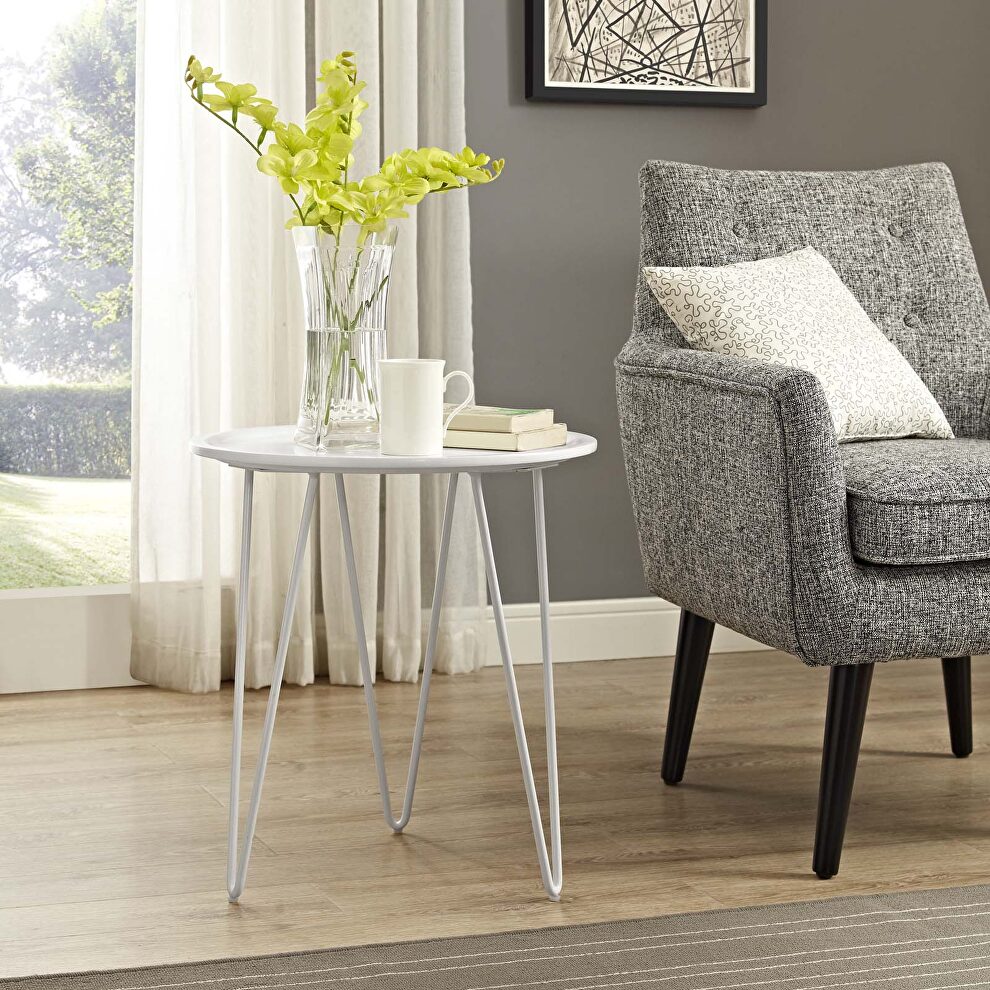 Side table in white by Modway