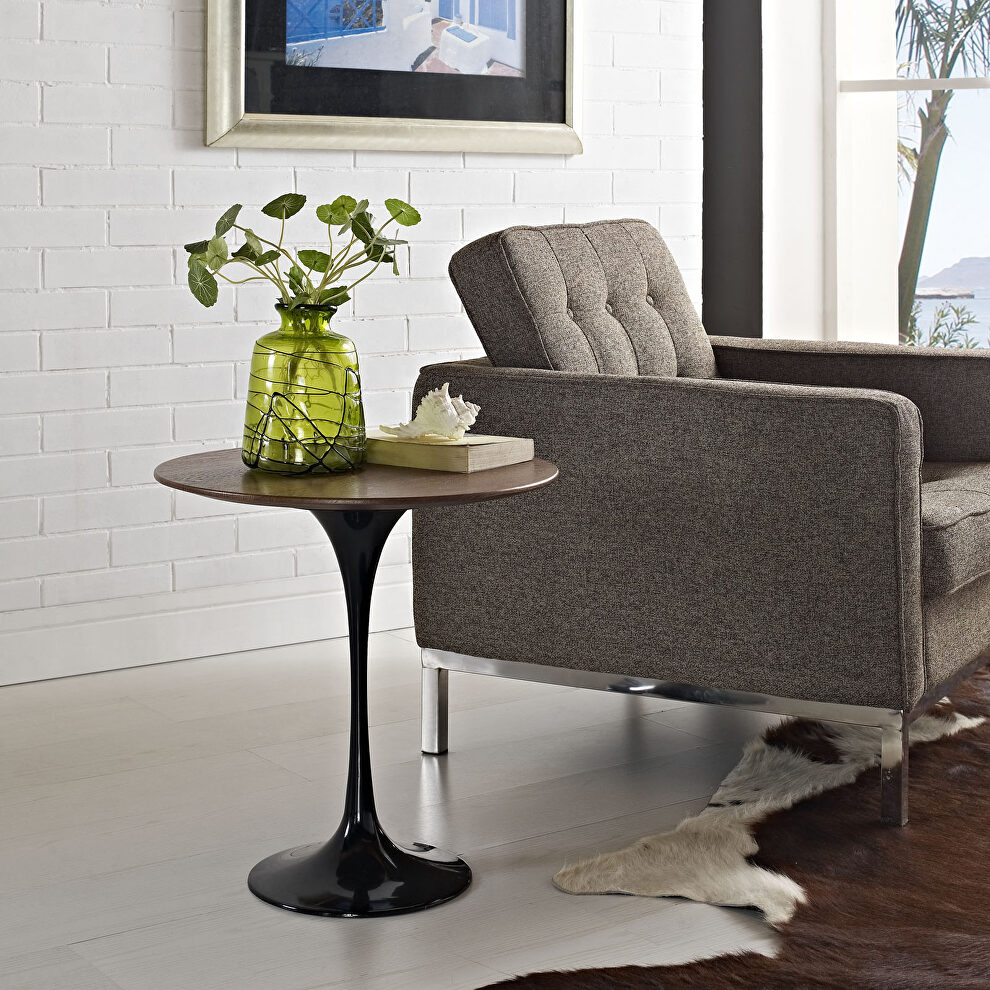 Wood side table in black by Modway