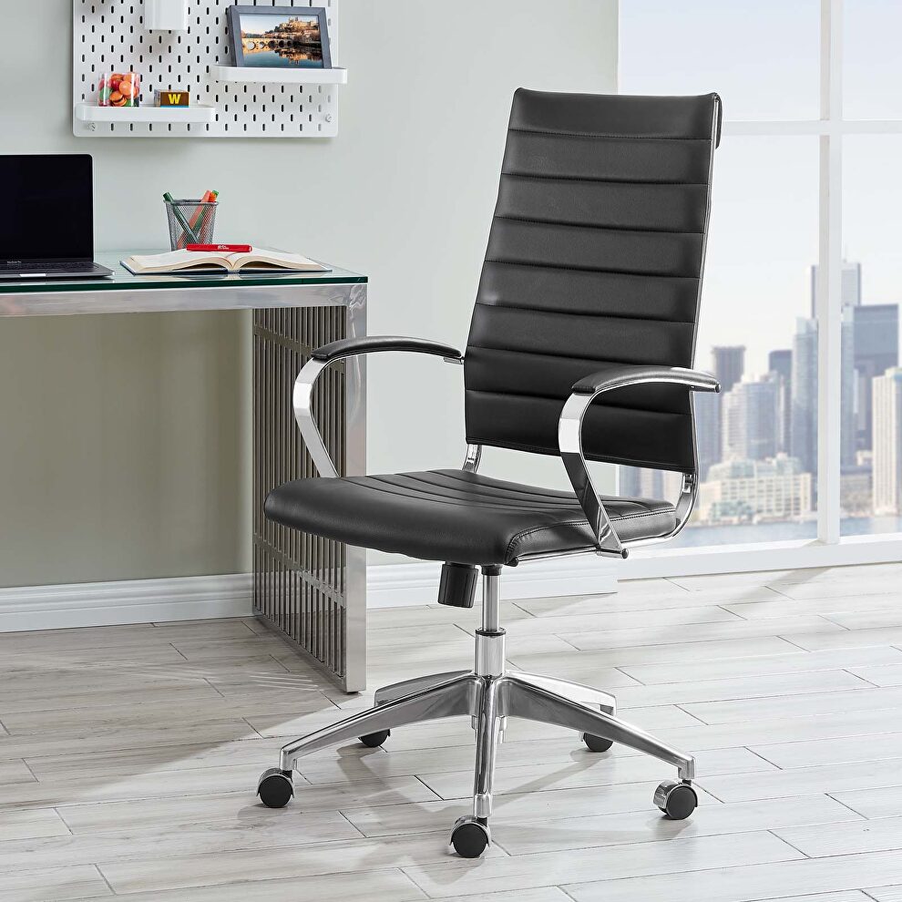 Highback office chair in black by Modway