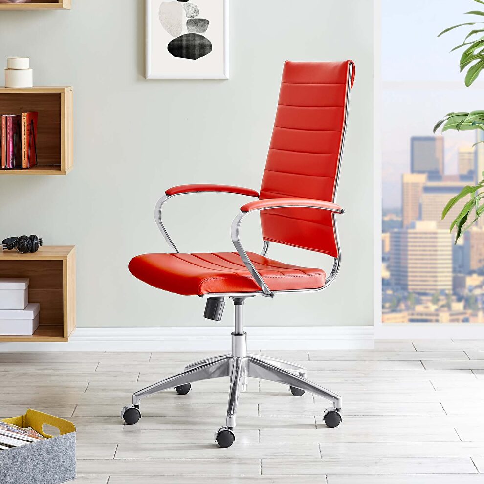 Highback office chair in red by Modway