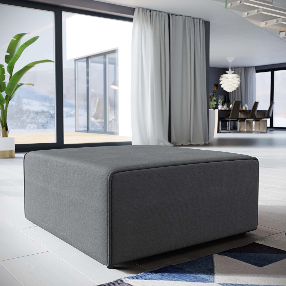 Fabric ottoman in gray by Modway